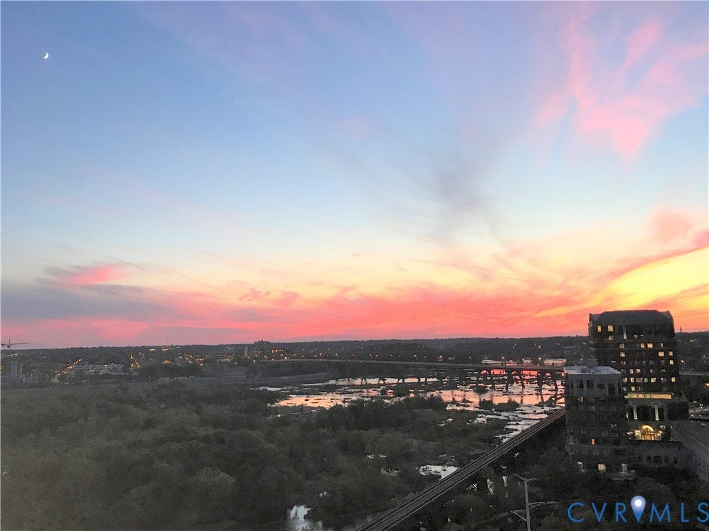 301 Virginia Street, #U804, Downtown, Richmond, VA 23219 Watch the beautiful sunset from your balcony every night!