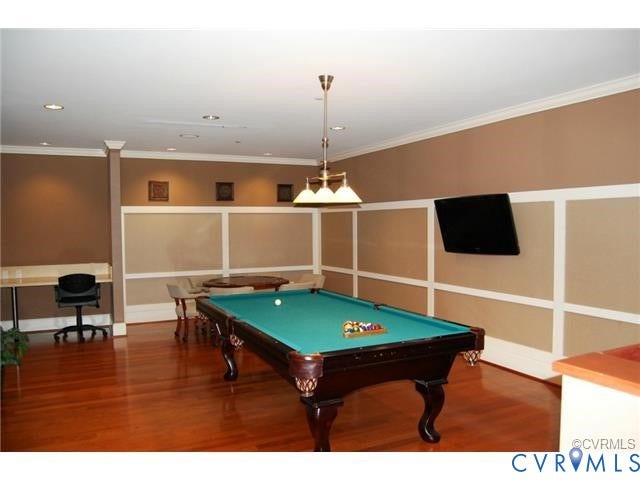 301 Virginia Street, #U804, Downtown, Richmond, VA 23219 Billiard table in the Club Room