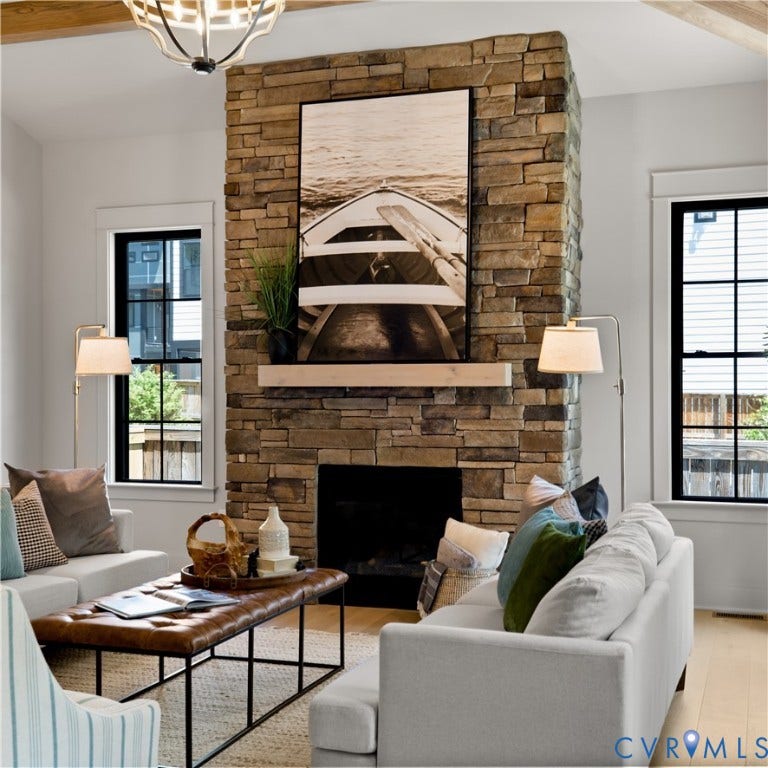 508 Westview Avenue, Westhampton, Richmond, VA 23226 Gas Fireplace with Stone Surround