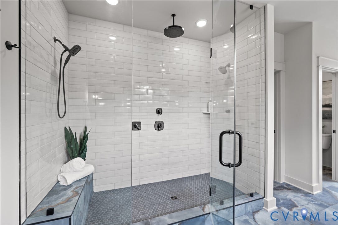 508 Westview Avenue, Westhampton, Richmond, VA 23226 Triple Head oversized shower with bench seat
