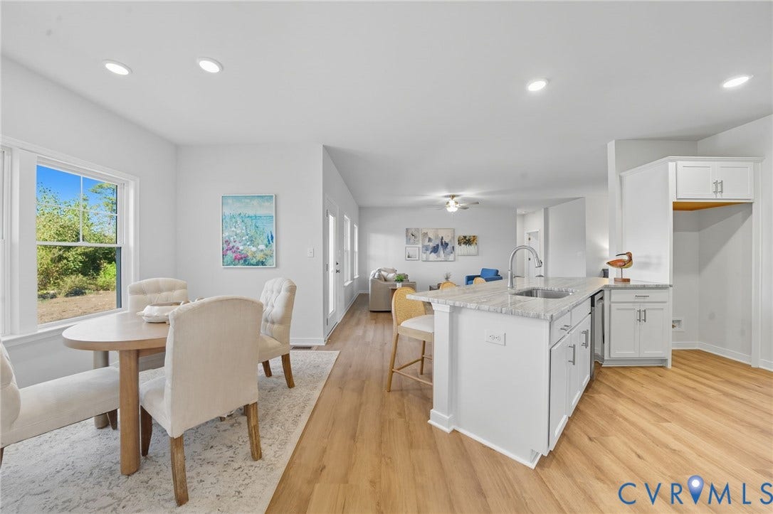 TBD Buckners (Lot 21) Lane, Compass Cove, Mineral, VA 23117 And dinette area, staged home. The island will NOT be curved in this home. See the lot specific floor plan within the photos.The island will NOT be curved in this home. See the lot specific floor plan within the photos.