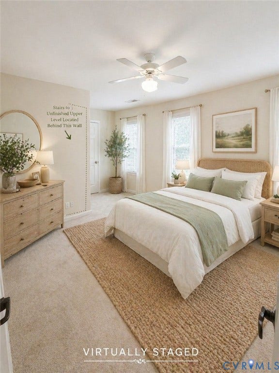 715 Sawdust Cir, Goochland, VA 23103 Virtually Staged... Bedroom with hidden walk up to attic...Perfect for storage or another fund spot