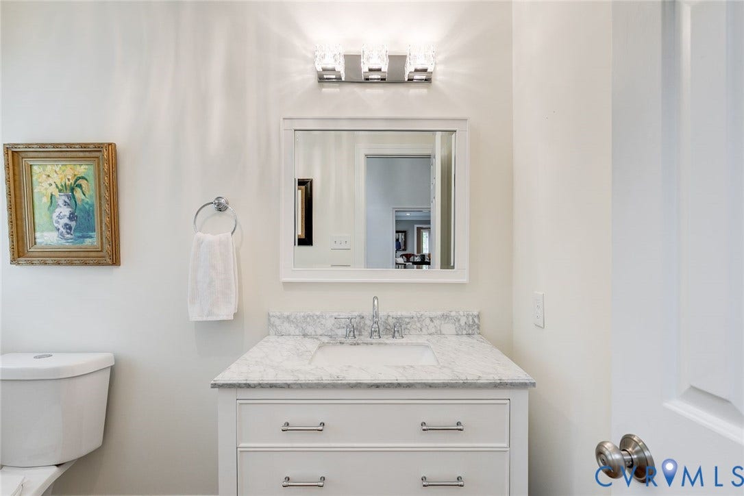 485 Ada Ash Lane, Hermitage Country Club, Manakin Sabot, VA 23103 half bathroom off foyer