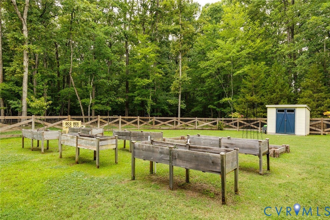 485 Ada Ash Lane, Hermitage Country Club, Manakin Sabot, VA 23103 garden beds and new garden shed in 2023