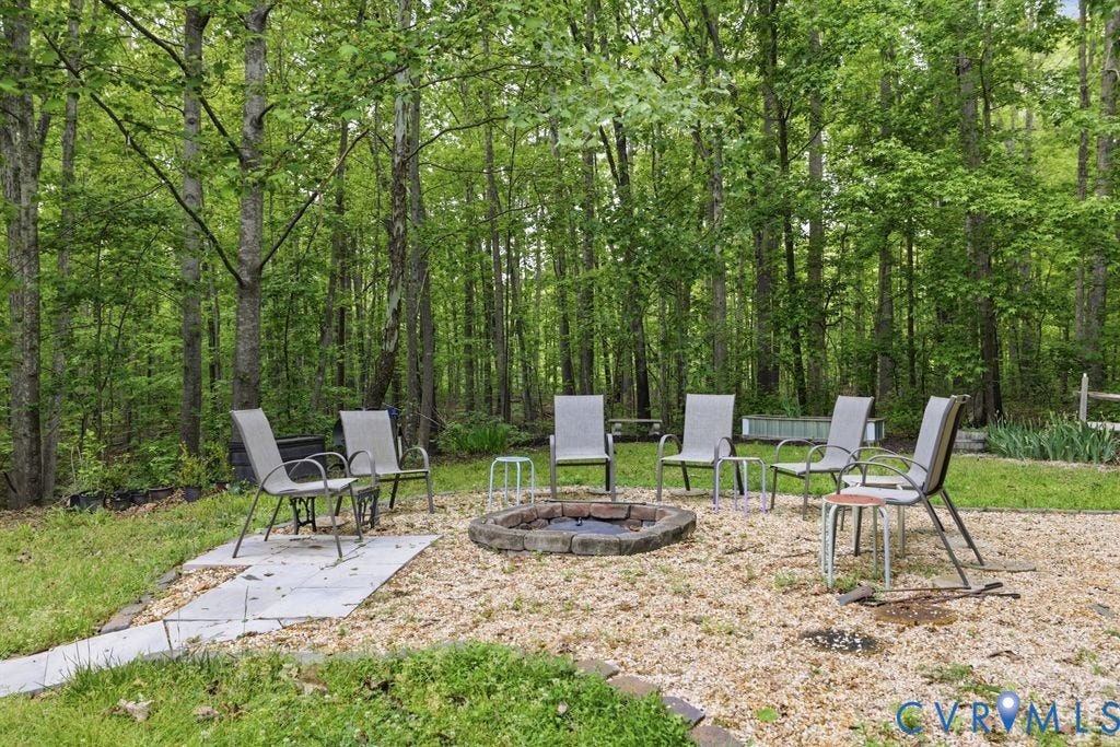 1061 Turkey Ridge Drive, Powhatan, VA 23120 raised beds & fire pit