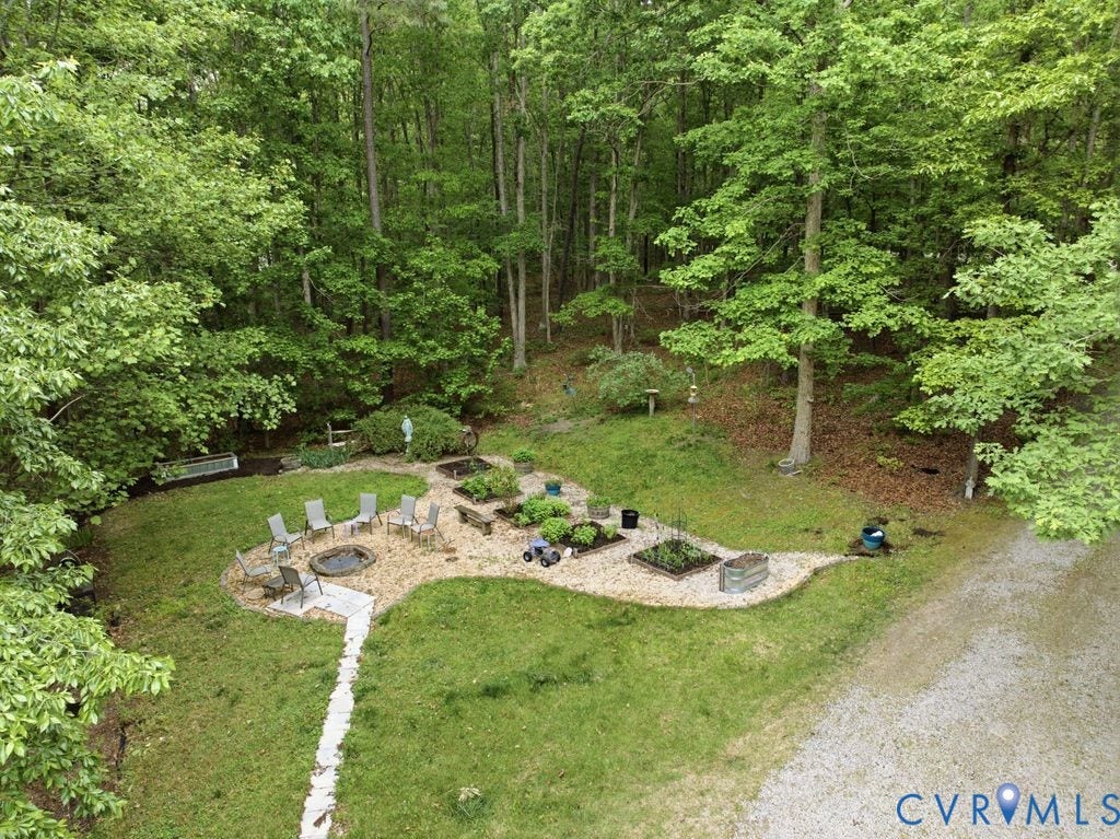 1061 Turkey Ridge Drive, Powhatan, VA 23120 raised beds & fire pit