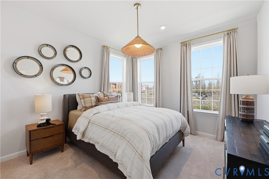 13208 Brattice Loop, 2510, Midlothian, VA 23114 Carpeted bedroom featuring multiple windows with natural light, a ceiling-mounted light fixture, and recessed lighting