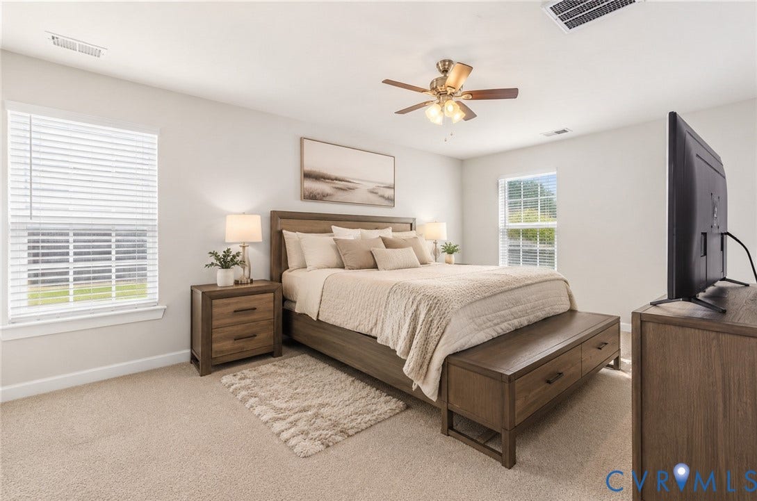 7642 Medallion Court, Chesterfield, VA 23237 Master bedroom Staged with AI