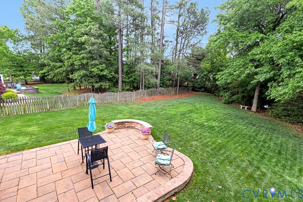 5841 Dorton Lane, Carrington, Glen Allen, VA 23060 Looking down from the deck to the patio.