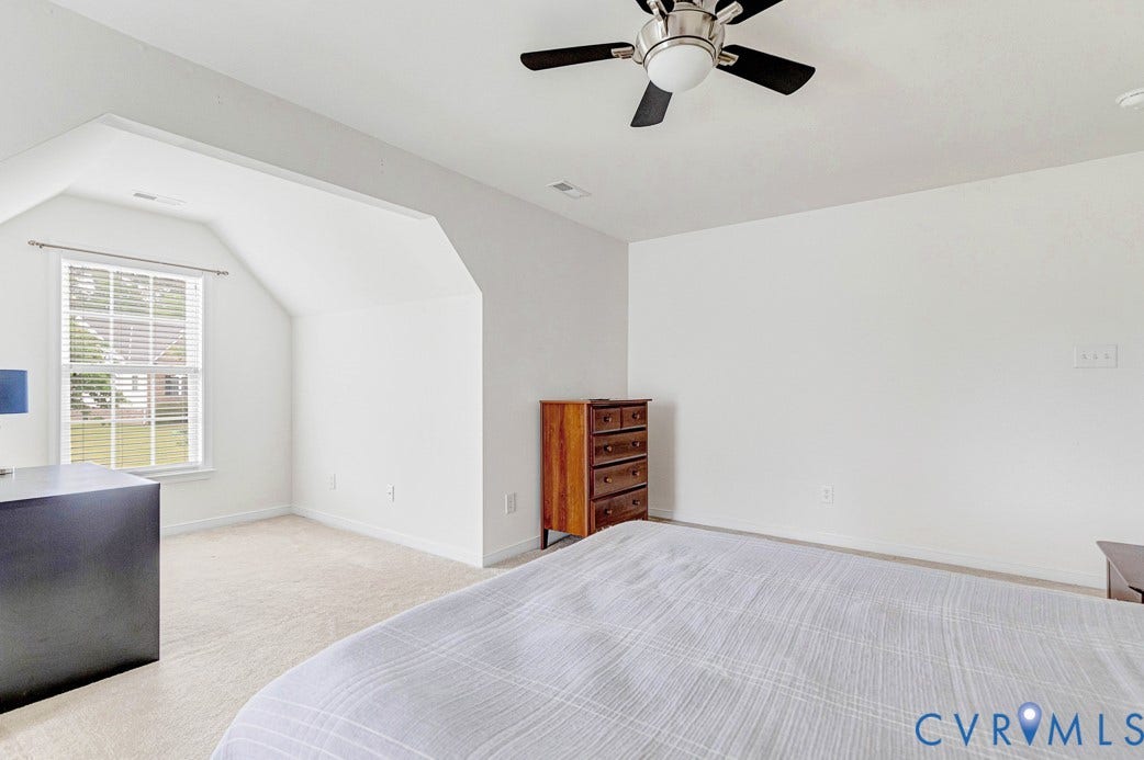 5841 Dorton Lane, Carrington, Glen Allen, VA 23060 Bedroom two with a ceiling fan and an office alcove area.