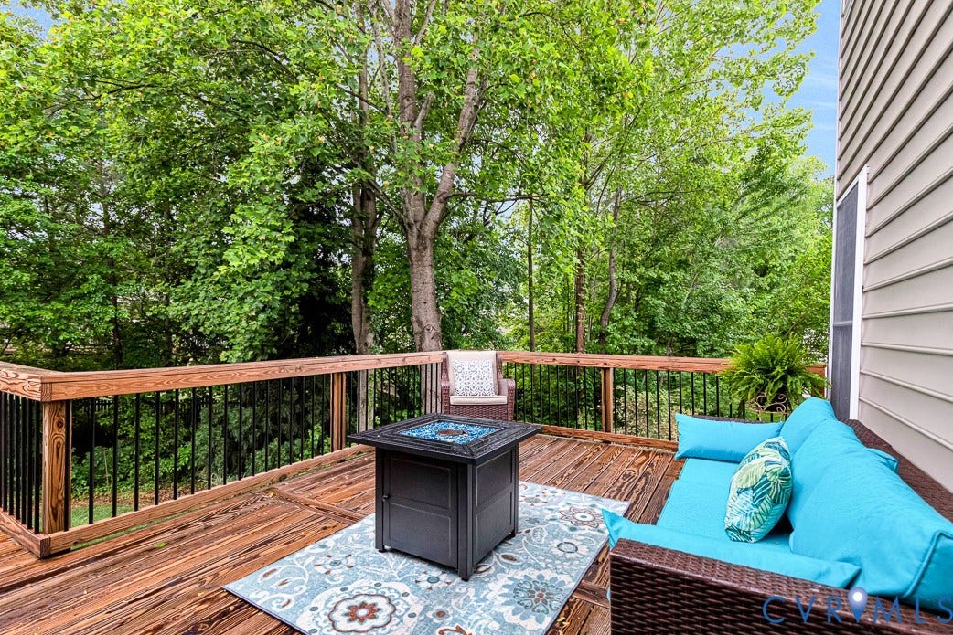 5841 Dorton Lane, Carrington, Glen Allen, VA 23060 The deck is accessed from the breakfast room and offers lots of privacy in the back yard.