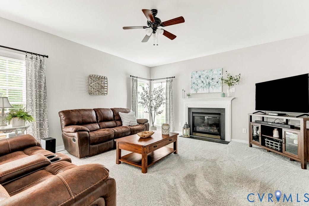 5841 Dorton Lane, Carrington, Glen Allen, VA 23060 Great space to relax and enjoy time with family and friends. Enjoy the gas fireplace on cold winter nights.