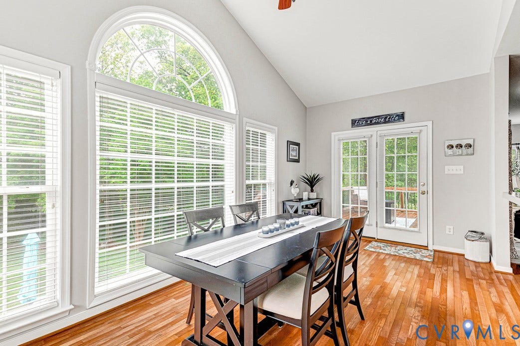 5841 Dorton Lane, Carrington, Glen Allen, VA 23060 Great views of the gorgeous back yard and double door leading to the deck.