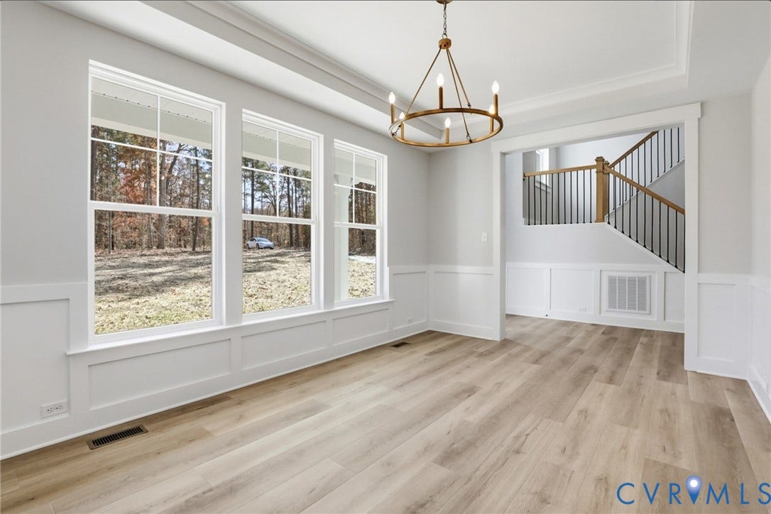 9385 Stingray Point Court, Greenwood Estates, New Kent, VA 23124 This home is to be built. The photo represents the plan, not the actual home. Design selections may vary.