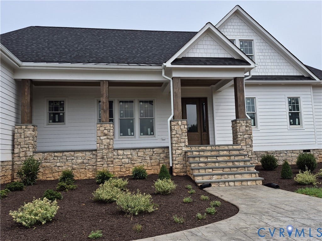 1554 Smokey Ridge Road, Breeze Hill, Maidens, VA 23102 Stone columns, covered front porch