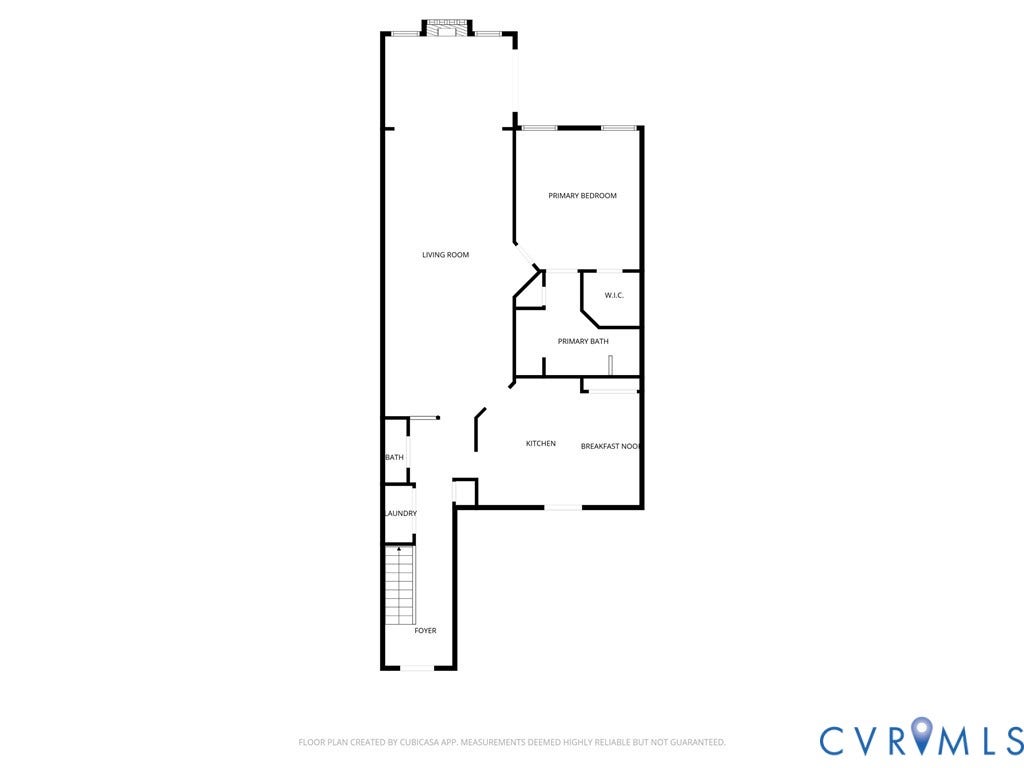3105 Abruzzo Place, The Villas At Hunton Park, Glen Allen, VA 23059 First Floor plan with Living room spanning across the Dining Room and Sunroom.