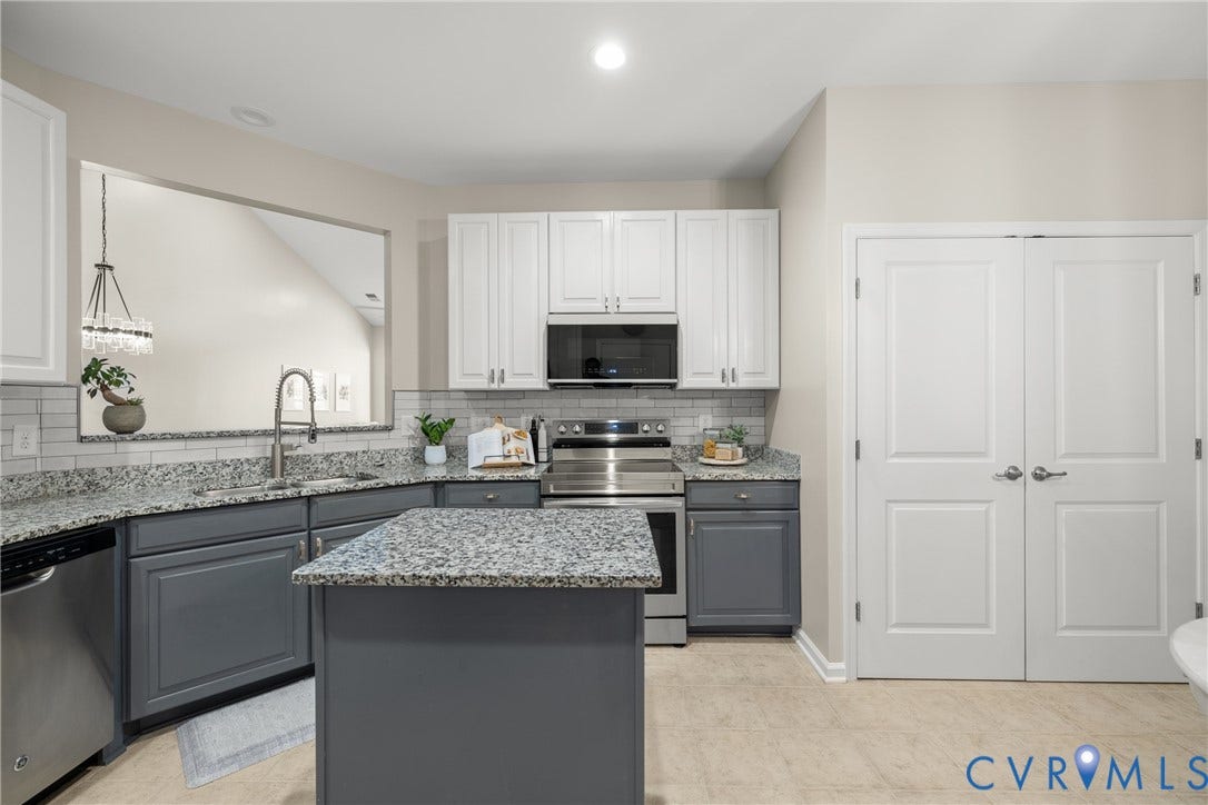 3105 Abruzzo Place, The Villas At Hunton Park, Glen Allen, VA 23059 Enjoy the updated kitchen with professionally painted cabinets, tile flooring and backsplash, granite counters, pantry w/ custom storage, and all new appliances (except microwave)
