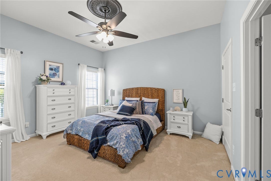 3105 Abruzzo Place, The Villas At Hunton Park, Glen Allen, VA 23059 FIRST FLOOR Primary Suite with nicely appointed primary bathroom and walk in closet with custom storage.