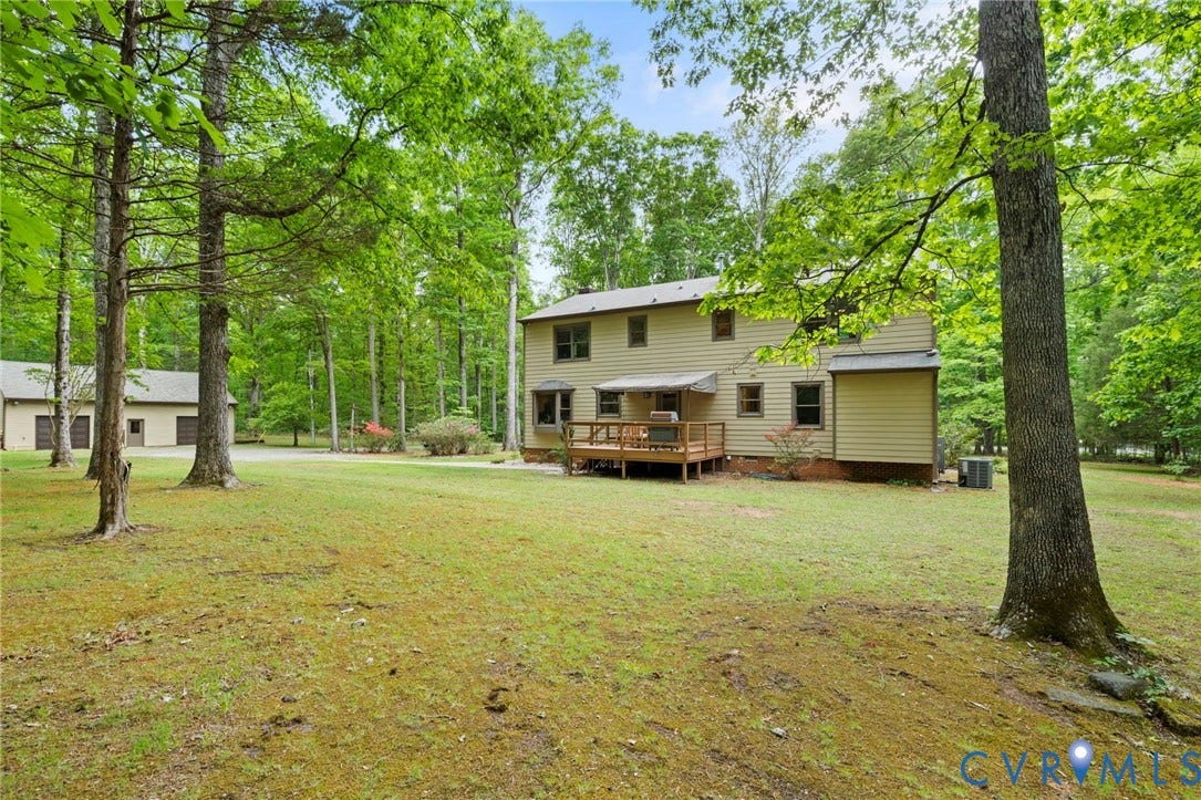 3172 Three Bridge Road, Powhatan, Powhatan, VA 23139 Back yard has plenty of space for expansion or any outdoor activity you could imagine!