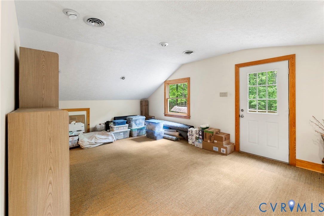 3172 Three Bridge Road, Powhatan, Powhatan, VA 23139 Sisel rug/carpeting in finished 2nd floor of garage with a direct exterior entrance, closet space, & potential space for a full bathroom.