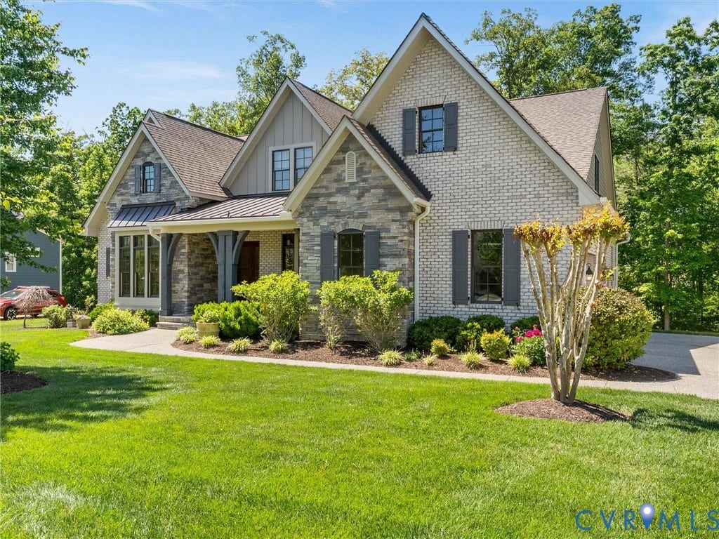 16131 Binley Road, Hallsley, Midlothian, VA 23112 Custom-built home flaunting a hardiplank and stone exterior.