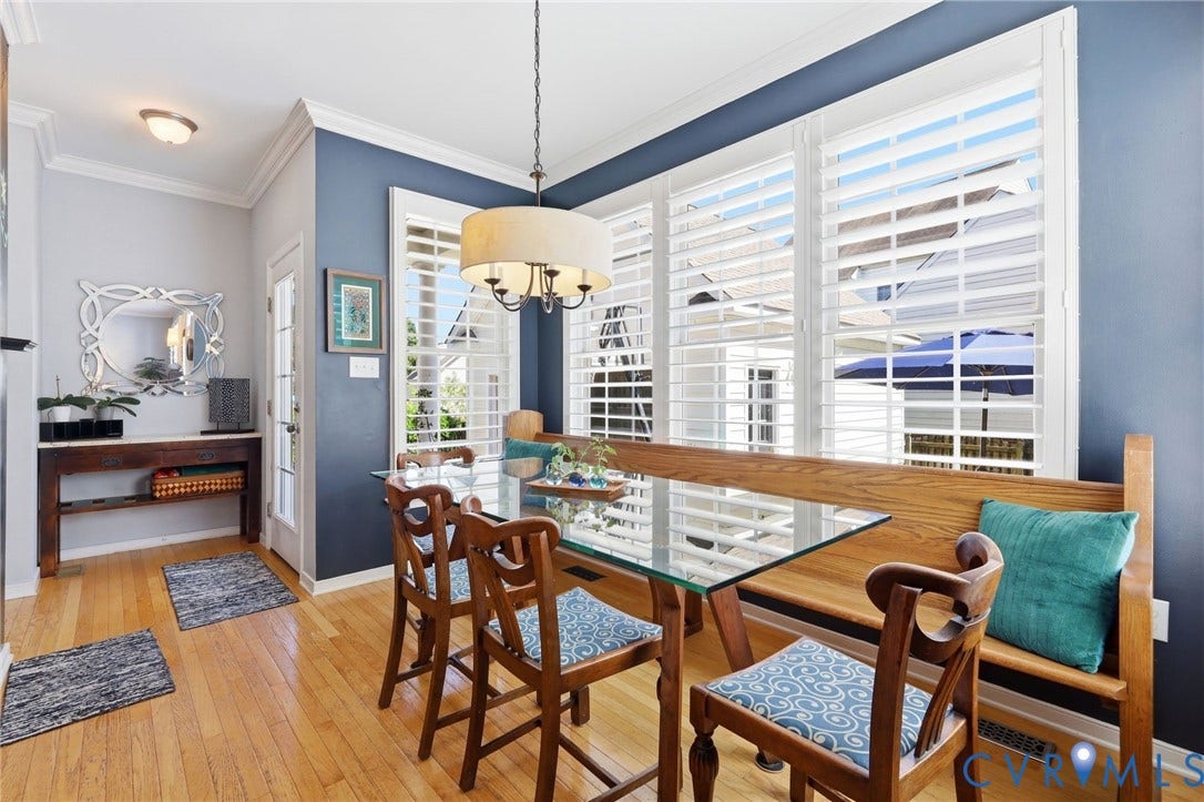 4909 Parsons Walk Place, Twin Hickory, Glen Allen, VA 23059 Open-concept dining area featuring hardwood flooring