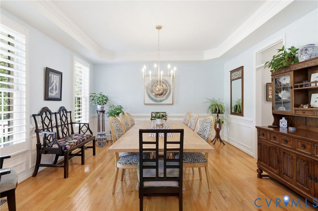 4909 Parsons Walk Place, Twin Hickory, Glen Allen, VA 23059 Formal dining room featuring light wood-finish flooring
