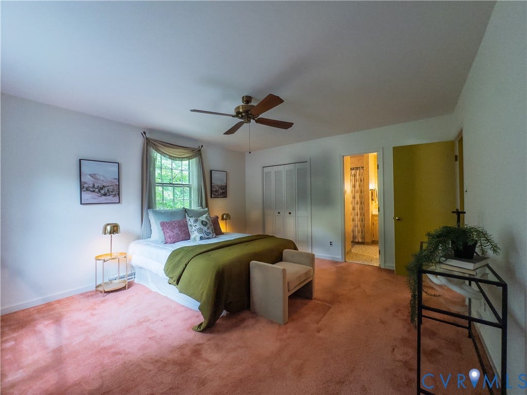 Primary bedroom with access to full bath