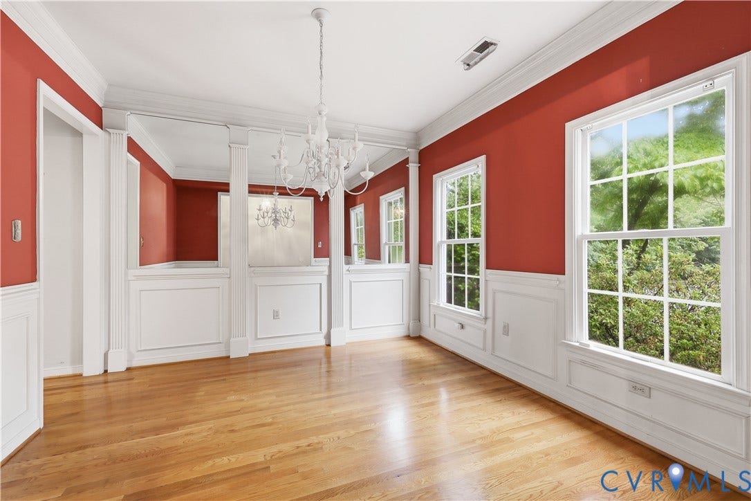2625 Park Green Way, Glen Allen, VA 23060 Dining Room has wood floor and crown molding