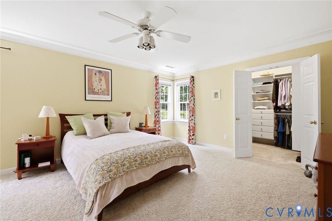 6001 Abington Park Drive, Glen Allen, VA 23059 Huge primary bedroom with two walk in closets