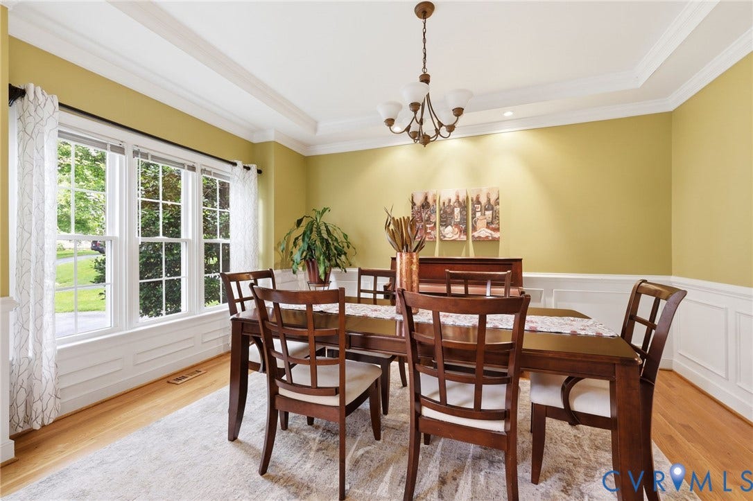 6001 Abington Park Drive, Glen Allen, VA 23059 Tray ceiling and handsome wainscoting