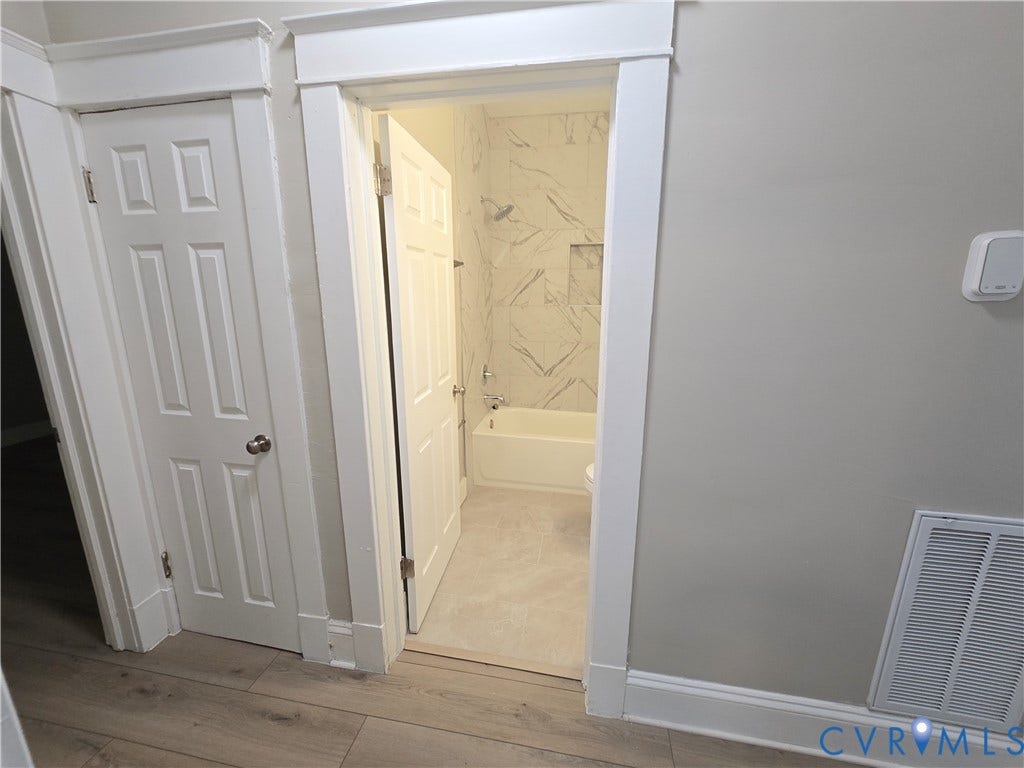Linen closet on the left