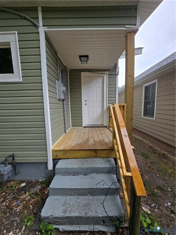 Covered rear entrance