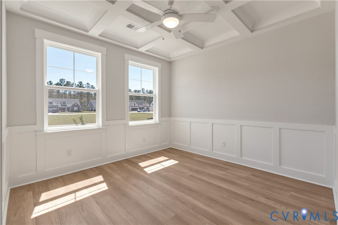 5758 Stingray Point Boulevard, Greenwood Estates, New Kent, VA 23124 Optional Addition of Coffered Ceilings. This home is to be built. The photo represents the plan, not the actual home. Designs has been selected.