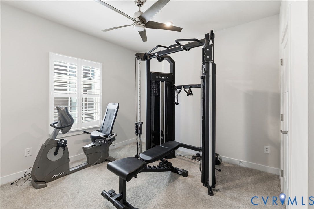 7644 Autumn Leaves Lane, New Kent, VA 23124 3rd bedroom being used as a home gym