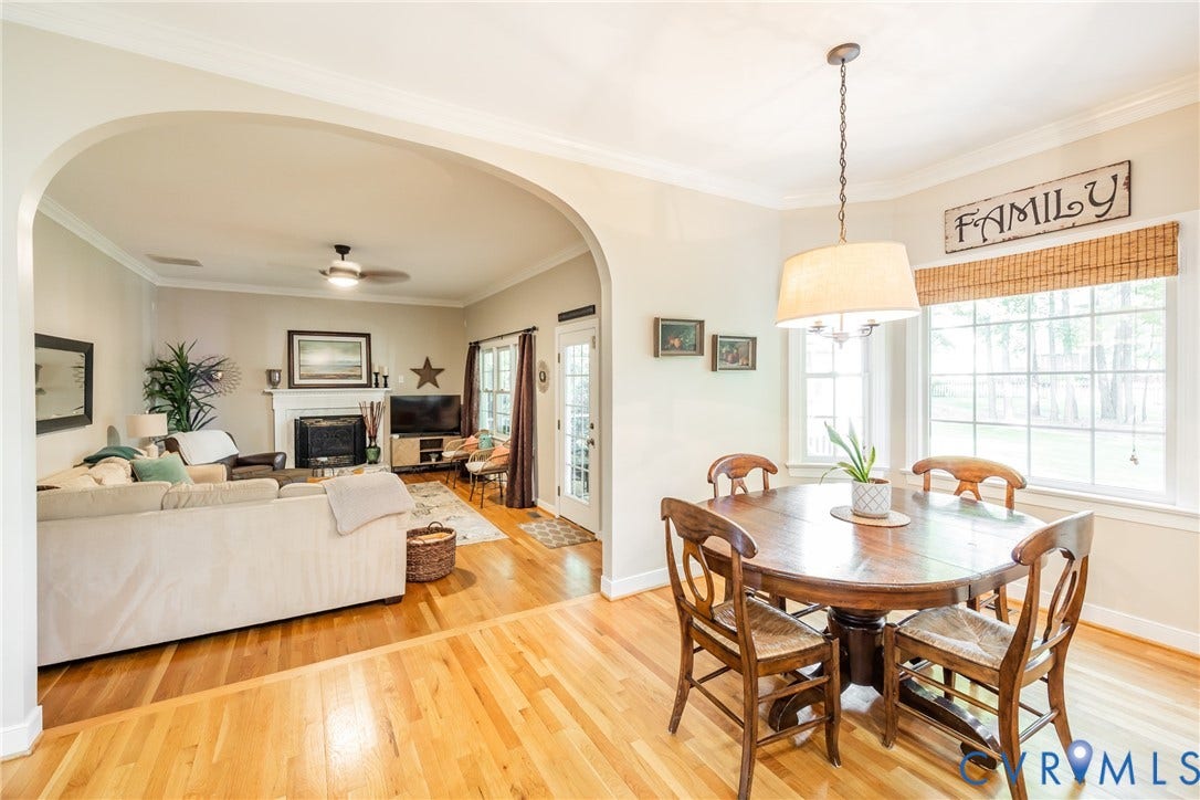 5541 Summer Creek Way, Millstone, Glen Allen, VA 23059 Eat-in kitchen opens to the step-down family room.