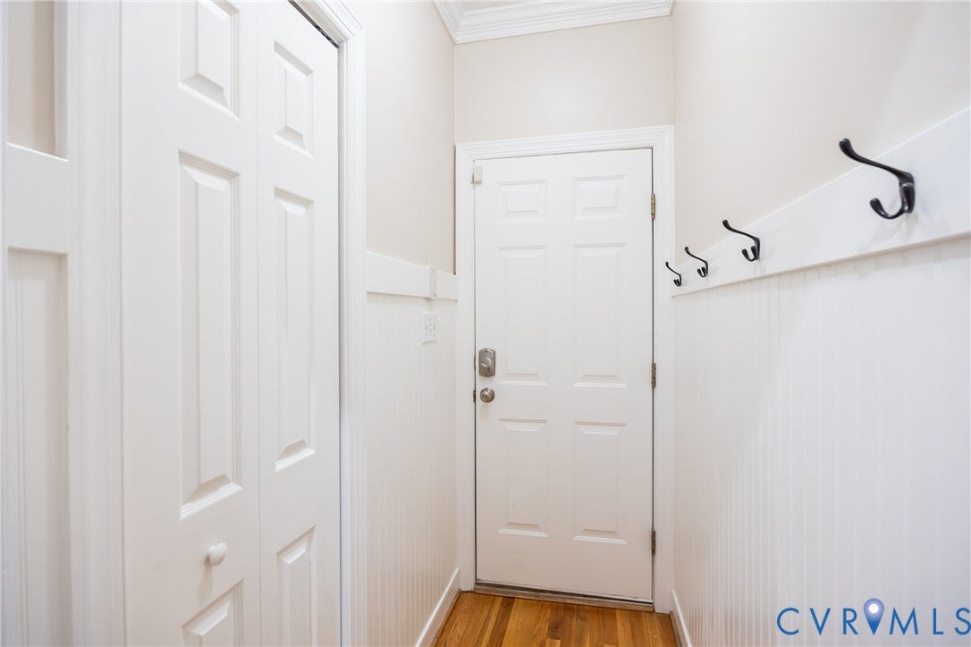 5541 Summer Creek Way, Millstone, Glen Allen, VA 23059 Garage entry with drop zone area hooks and a pantry to the left.
