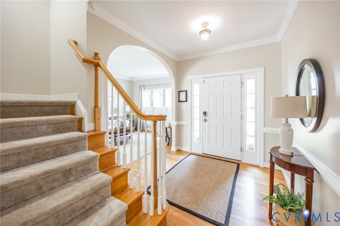 5541 Summer Creek Way, Millstone, Glen Allen, VA 23059 Steps off of the main hallway that lead to the 2nd floor with brand new carpet and paint throughout.