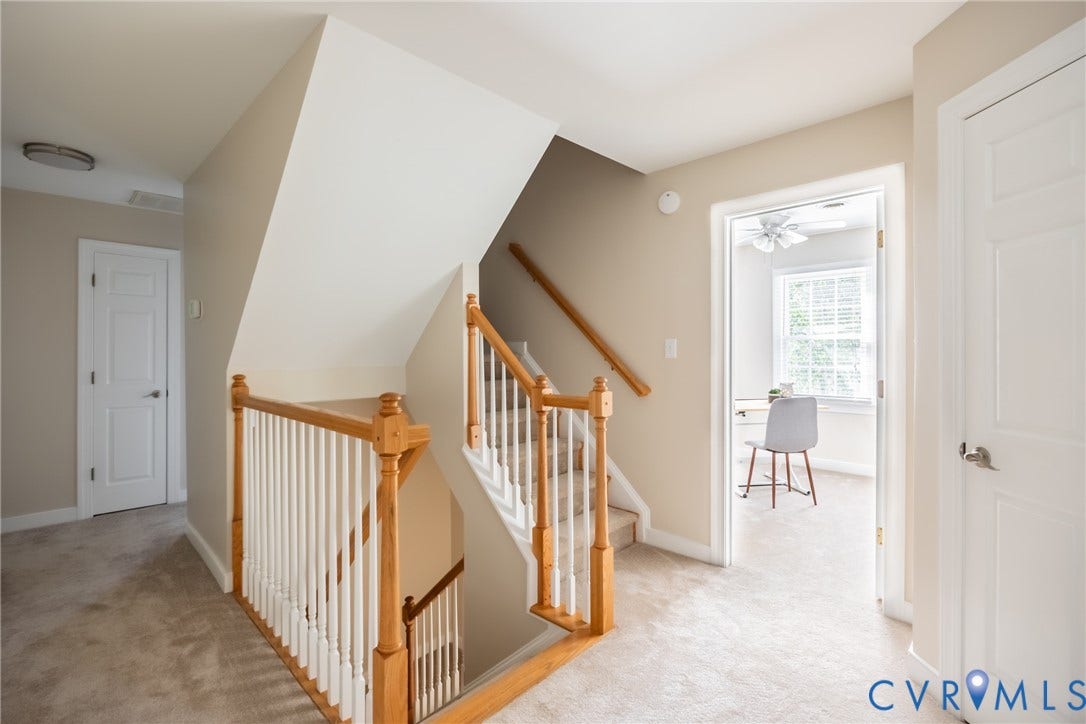 5541 Summer Creek Way, Millstone, Glen Allen, VA 23059 Steps leading to the finished 3rd floor with full bathroom.
