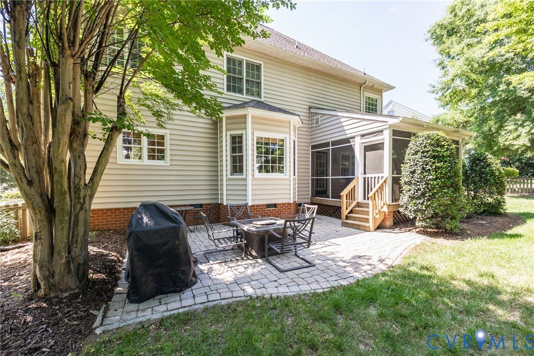 5541 Summer Creek Way, Millstone, Glen Allen, VA 23059 Backyard with patio and screened in porch.