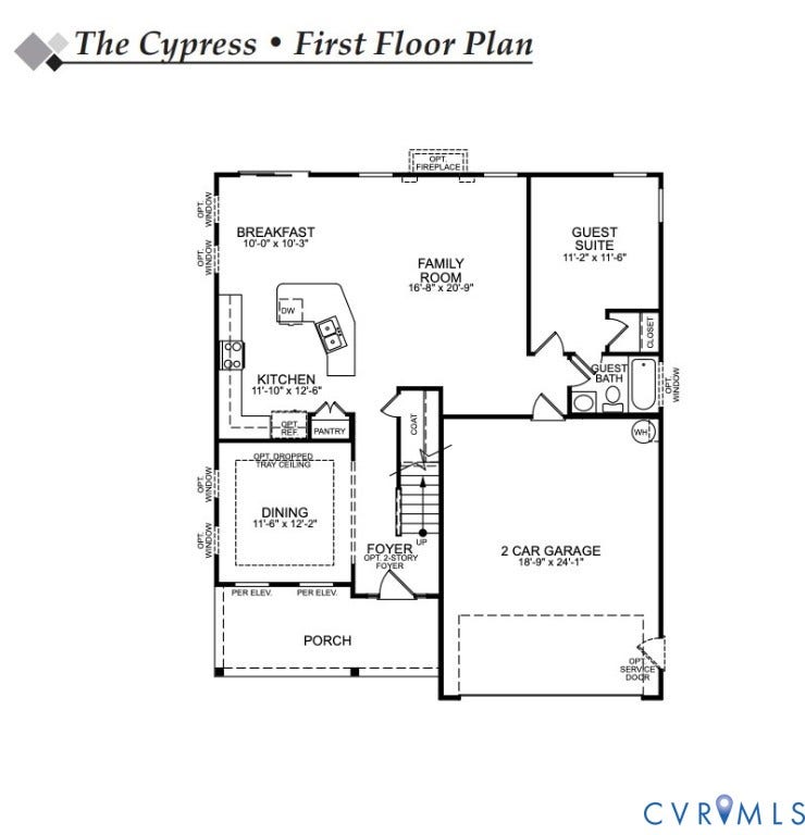 1770 Mountain Road, Mountainwood Crossing, Glen Allen, VA 23060 First Floor. This home is to be built. The photo represents the plan, not the actual home. Designs have been selected.