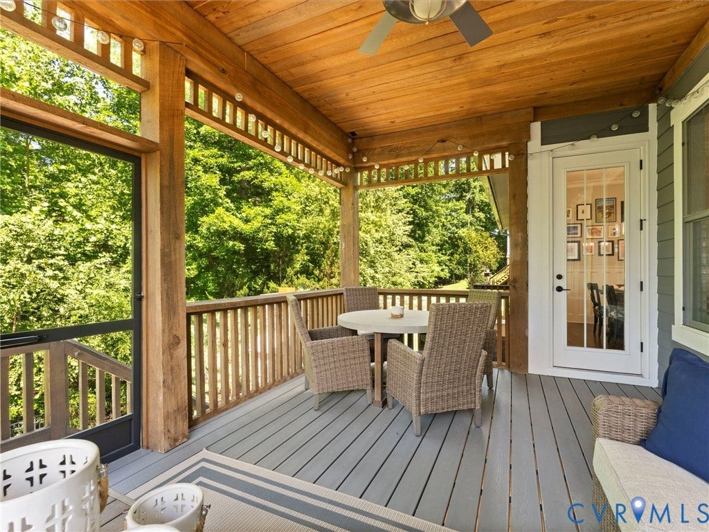 1925 Limbeck Lane, Hallsley, Midlothian, VA 23112 Private screened porch overlooking mature landscaping