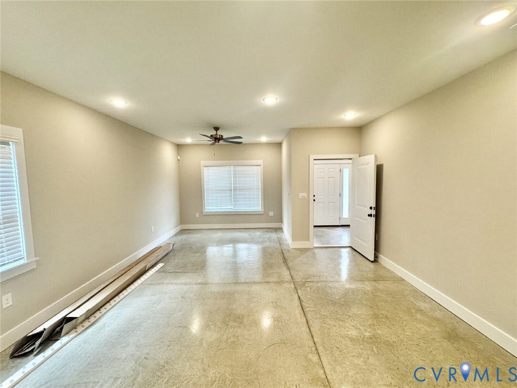 Example of stained concrete floor. Option for LVP on 1st floor.