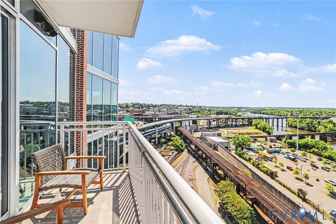 301 Virginia Street, #U1214, Richmond, VA 23219 View to left of LR balcony