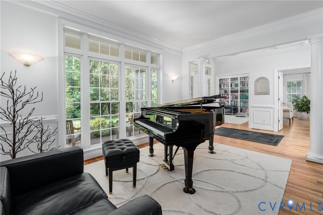 3124 Rock Cress Lane, Mill Forest, Sandy Hook, VA 23153 Music Room through to Library