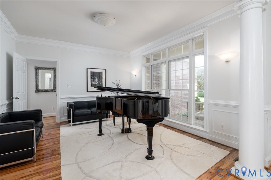 3124 Rock Cress Lane, Mill Forest, Sandy Hook, VA 23153 Music Room has full height transom windows.