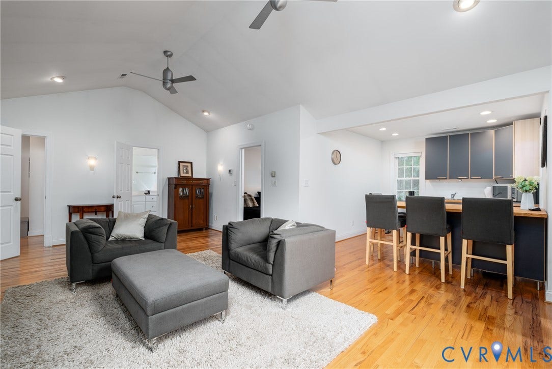 3124 Rock Cress Lane, Mill Forest, Sandy Hook, VA 23153 Guest House has a full living space ideal for in laws or an au pair.