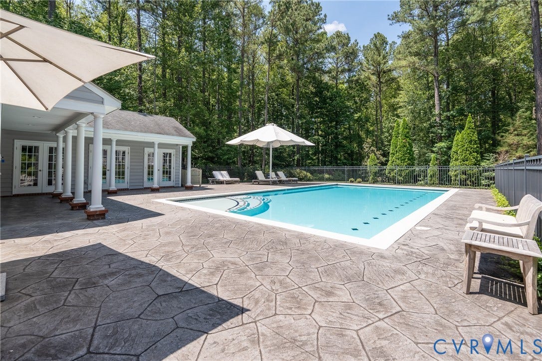 3124 Rock Cress Lane, Mill Forest, Sandy Hook, VA 23153 Plenty of room for seating with umbrellas and easy access to the Pool House facilities