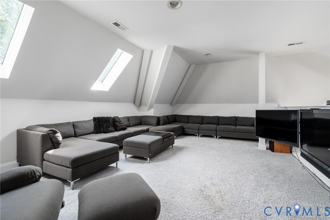 3124 Rock Cress Lane, Mill Forest, Sandy Hook, VA 23153 Second floor Media Room is ideal for Movie Night or Game Day with seating for a crowd.