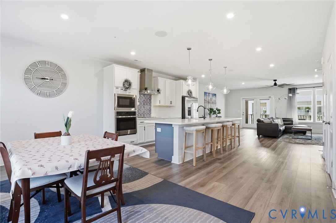 1121 N Lombardy Street, #B, Carver Square, Richmond, VA 23220 Open-concept living space featuring wood-finish flooring throughout